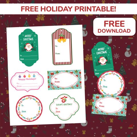 Holiday gift tags printable