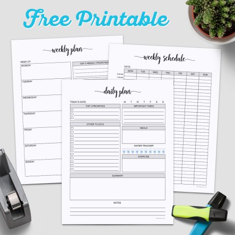 Planner sheets printable